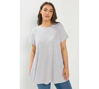 Yours Curve Ribbed Swing Top - Women's - Plus Size Curve Light Grey