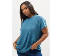 Yours Ribbed Swing T-Shirt In Mid Blue Mid Blue 26-28