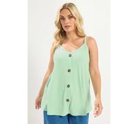 Yours Curve Green Ribbed Swing Vest Top - Women's - Plus Size Curve