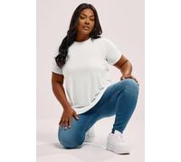 Yours Ribbed T-Shirt In White White 22-24