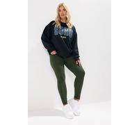 Yours Ribbed Texture Leggings In Light Khaki Light Khaki 28