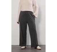Yours Women's Ribbed Wide Leg Trousers in Dark Grey | Size: 18 Yours Dark Grey 18