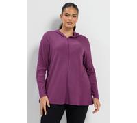 Yours Women's Ribbed Zip Hoodie in Purple | Size: 12