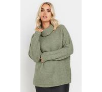 Roll Neck Knitted Jumper Yours Green 26-28