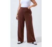 Yours Rose Jacquard Wide Leg Trousers In Chocolate Chocolate