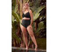 Yours Curve Ruched Super High Waisted Tummy Control Bikini Briefs - Women's - Plus Size Curve Black