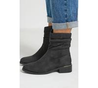 Yours - Ruched Block Heel Ankle Boot In Wide E & Extra Wide Eee Fit - Women's
