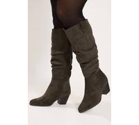Yours - Ruched Western Boot In Extra Wide Eee Fit - Women's