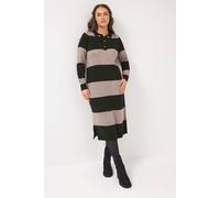 Yours Curve Black Rugby Collar Knitted Jumper Dress - Women's - Plus Size Curve