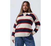 Yours Rugby Collar Knitted Jumper In White White 18-20