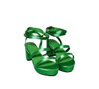 Yours Satin Strappy Platform Heels In Wide E Fit & Extra Wide Eee Fit - Women's