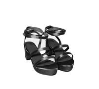 Yours - Satin Strappy Platform Heels In Wide E Fit & Extra Wide Eee Fit - Women's