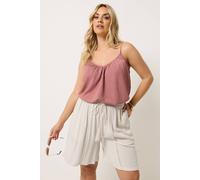 Yours Scallop Trim Shorts In Natural Natural