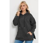 Yours Seam Detail Drawstring Hoodie In Dark Grey Dark Grey