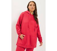 Yours Women's Seam Detail Hoodie in Red | Size: 20