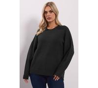 Yours Curve Drop Shoulder Seam Detail Jumper - Women's - Plus Size Curve Black