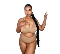 Yours Seamless Padded Non-Wired Bralette - Women's - Plus Size Curve Brown