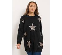 Yours Sequin Embellished Star Jumper In Black Black 20