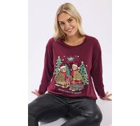 Yours Sequin Embellished T-Shirt In Red Red 22-24