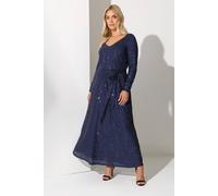 Yours London Curve Navy Sequin Maxi Dress - Women's - Plus Size Curve