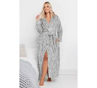 Yours Shawl Collar Maxi Dressing Gown In Grey Grey 34-36