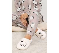 Yours Women's Sheep Graphic Slippers in White | Size: 5/6