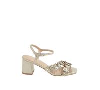 Yours - Shimmer Floral Block Heel Sandals In Extra Wide Eee Fit - Women's