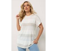 Yours Shimmer Stripe Top In Natural Natural