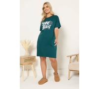 Yours 'shine Bright' Sleep Tee Nightdress In Dark Green Dark Green 30-32