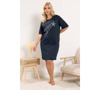 Yours 'shoot For The Stars' Nightdress In Mid Navy Mid Navy