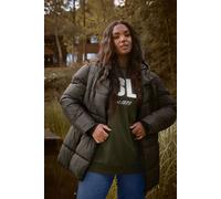 Yours Curve Chocolate Short Padded Coat - Women's - Plus Size Curve