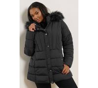 Yours Short Puffer Coat In Black Black 16