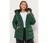 Yours Short Puffer Coat In Green Green 20