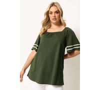 Yours Women's Short Sleeve Swing Blouse in Dark Green | Size: 18 Yours Dark Green 18