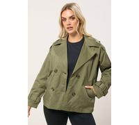 Yours Curve Sage Short Trench Coat - Women's - Plus Size Curve