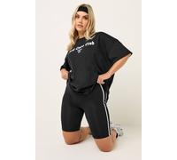 Yours Side Contrast Stripe Shorts In Black Black 34-36
