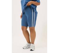 Yours Active Curve Side Stripe Shorts - Women's - Plus Size Curve Blue