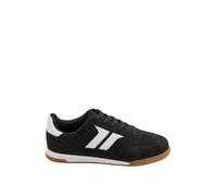 Yours - Side Stripe Lace Up Trainer in Wide E Fit - Women's - Plus Size Curve Black