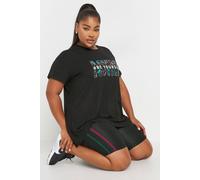 Yours Women's Side Stripe Stretch Shorts in Black | Size: 26-28 Yours Black 26-28