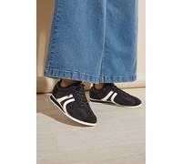 Yours Side Stripe Trainers In Black Black 5EEE