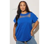 Yours Slash Detail Top In Blue Blue 30-32