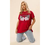 Yours Slash Detail Top In Red Red 22-24