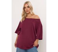Yours Slash Neck Heavyweight T-Shirt In Red Red 22-24