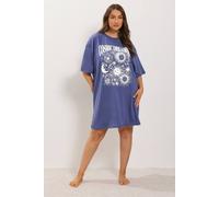 Yours Women's Sleep T-Shirt Nightdress in Mid Navy | Size: 30/32