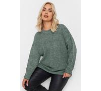 Yours Sleeved Knitted Jumper In Green Green 18-20