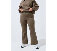Yours Women's Slim Flare Joggers in Brown | Size: 18