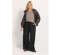 Yours Women's Slim Waist Wide Leg Trousers in Black | Size: 12R Yours Black 12R