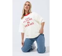 Yours Slogan Jersey T-Shirt In White White 18