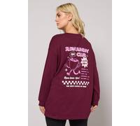 Yours 'slow Sunday Club' T-Shirt In Burgundy Burgundy 34-36