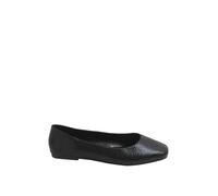 Yours Women's Square Toe Ballet Pumps In Extra Wide EEE Fit Flat in Black | Size: 6EEE